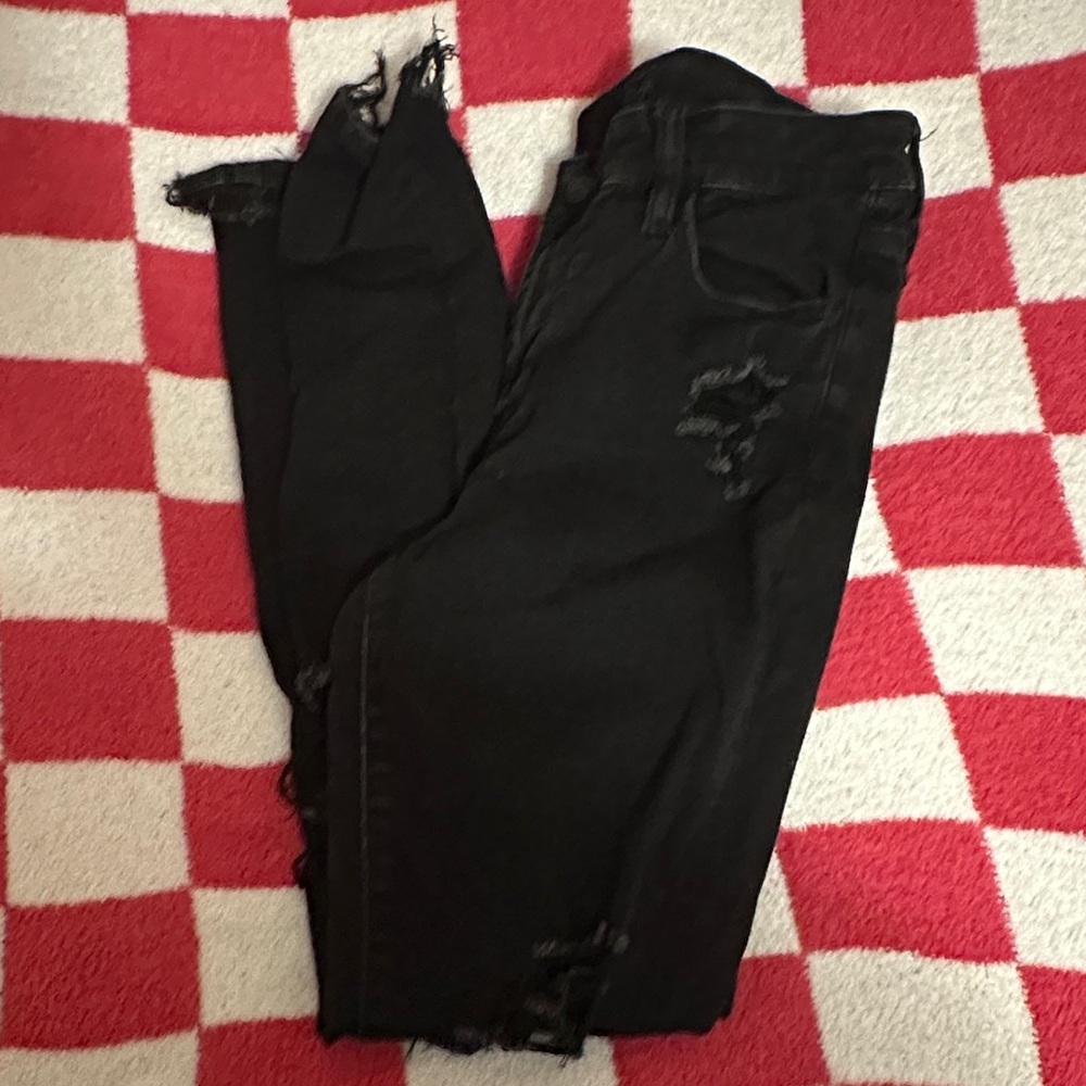 American Eagle Outfitters Black Distressed Skinny Jeans